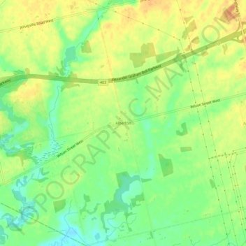 Alberton topographic map, elevation, terrain