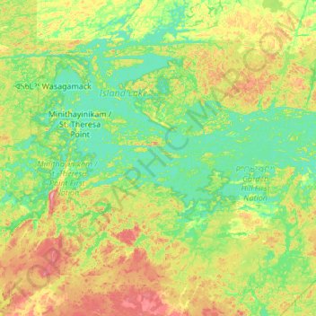 McAuley Island topographic map, elevation, terrain