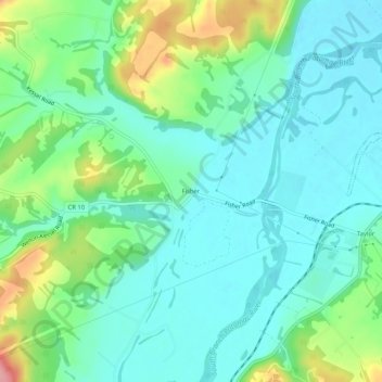 Fisher topographic map, elevation, terrain