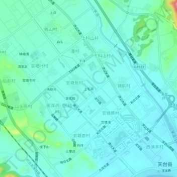 上毛蒋 topographic map, elevation, terrain