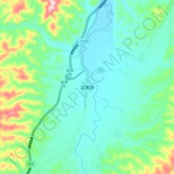 勐满镇 topographic map, elevation, terrain