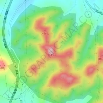 荞麦山 topographic map, elevation, terrain