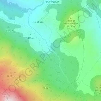Font de la Múria topographic map, elevation, terrain