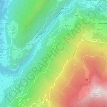 Les Pointières topographic map, elevation, terrain