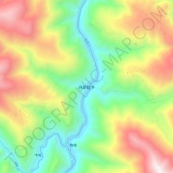 麻郎措镇 topographic map, elevation, terrain