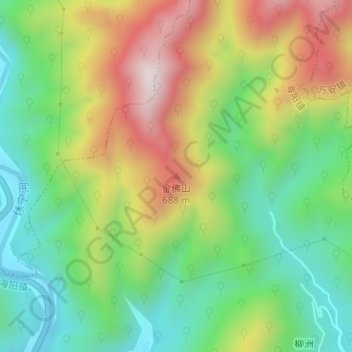 金佛山 topographic map, elevation, terrain