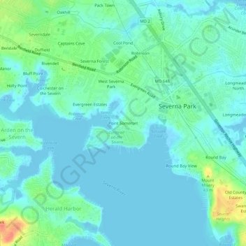 Point Somerset topographic map, elevation, terrain