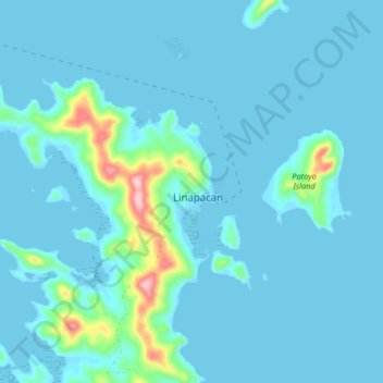 Linapacan topographic map, elevation, terrain