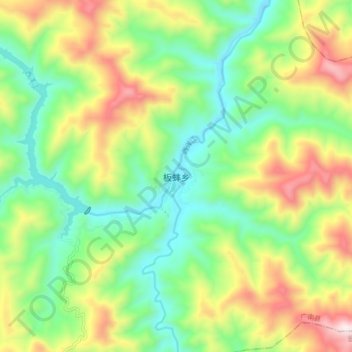 板蚌乡 topographic map, elevation, terrain