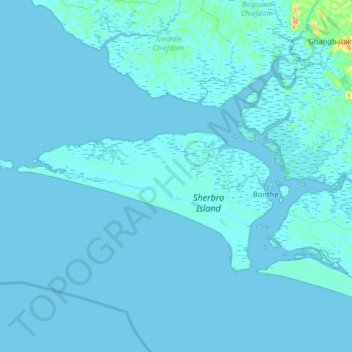 Sherbro Island topographic map, elevation, terrain