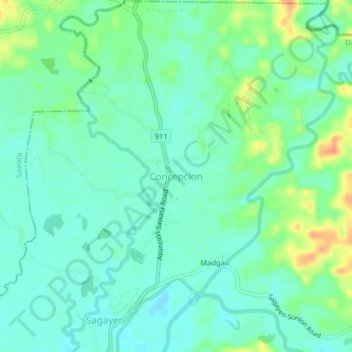Concepcion topographic map, elevation, terrain