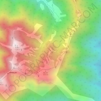 蟾蜍伏石 topographic map, elevation, terrain