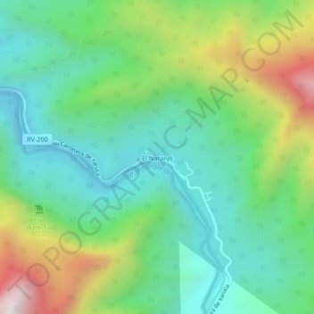 El Naranjo topographic map, elevation, terrain
