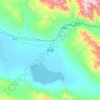 乌兰县 topographic map, elevation, terrain