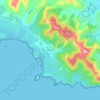 Cabasson topographic map, elevation, terrain