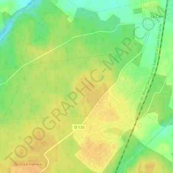 Les Bauges topographic map, elevation, terrain