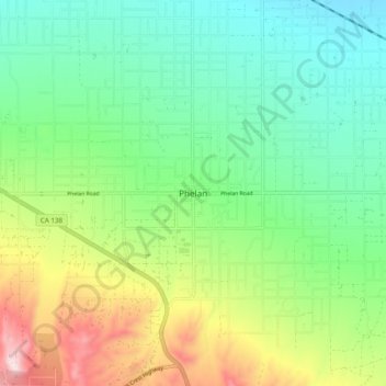 Phelan topographic map, elevation, terrain