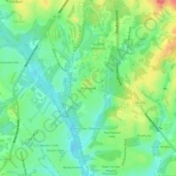 Montague topographic map, elevation, terrain