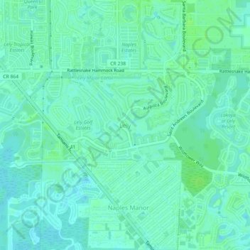 Lely topographic map, elevation, terrain