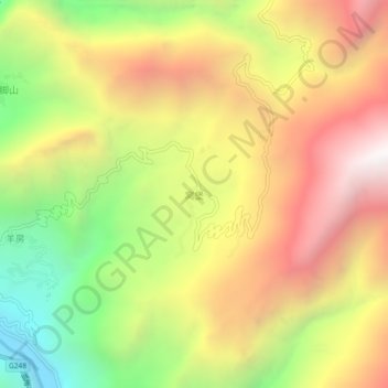 窝堡 topographic map, elevation, terrain