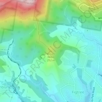Mount Nebo topographic map, elevation, terrain