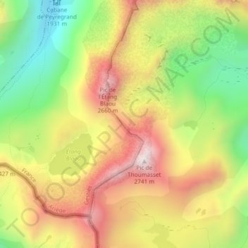 Pas de la Soulane topographic map, elevation, terrain