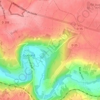 Rouilly-le-Bas topographic map, elevation, terrain