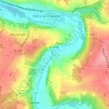 Serbonne topographic map, elevation, terrain