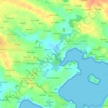 Pomper topographic map, elevation, terrain