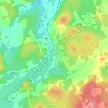Bonfield topographic map, elevation, terrain