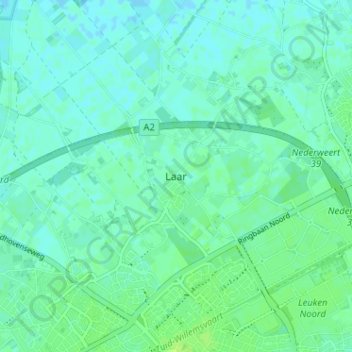 Laar topographic map, elevation, terrain