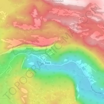 Bergland topographic map, elevation, terrain