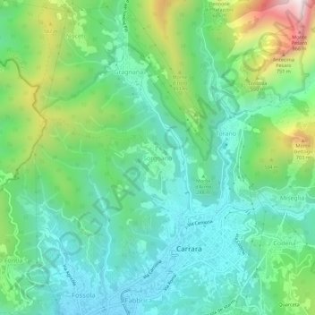 Sorgnano topographic map, elevation, terrain