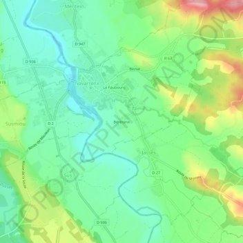 Bérérenx topographic map, elevation, terrain