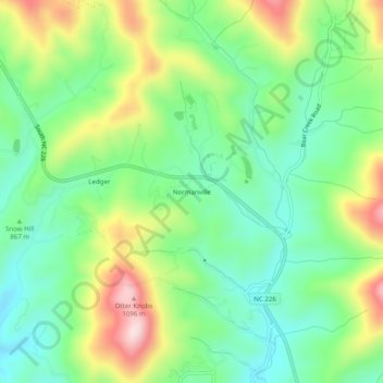 Normanville topographic map, elevation, terrain