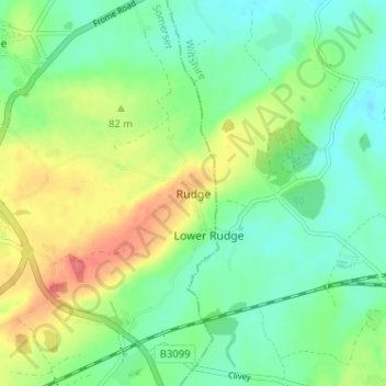 Rudge topographic map, elevation, terrain