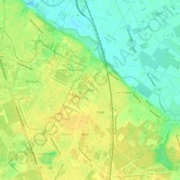 Gobson topographic map, elevation, terrain