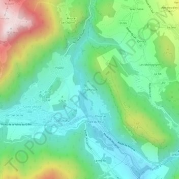 Chez Presset topographic map, elevation, terrain