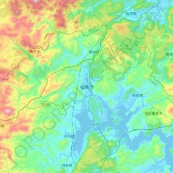 福鼎市 topographic map, elevation, terrain