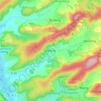 Helling topographic map, elevation, terrain