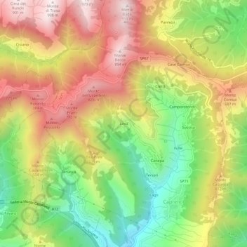 Levà topographic map, elevation, terrain