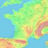 Metropolitaans Frankrijk topographic map, elevation, terrain
