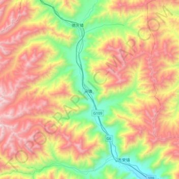 马镇 topographic map, elevation, terrain