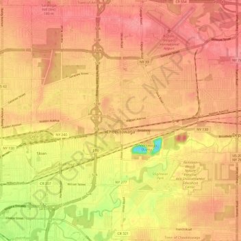 Cheektowaga topographic map, elevation, terrain