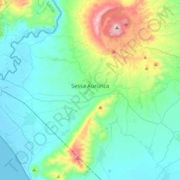 Sessa Aurunca topographic map, elevation, terrain