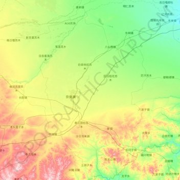 奈曼旗 topographic map, elevation, terrain