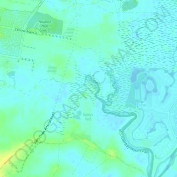 Bells Creek topographic map, elevation, terrain