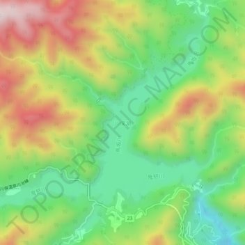 川俣湖 topographic map, elevation, terrain