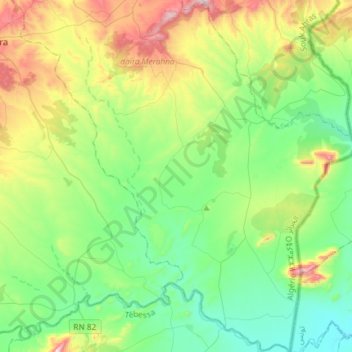 Sidi Fredj topographic map, elevation, terrain