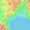 Languedoc-Roussillon topographic map, elevation, terrain